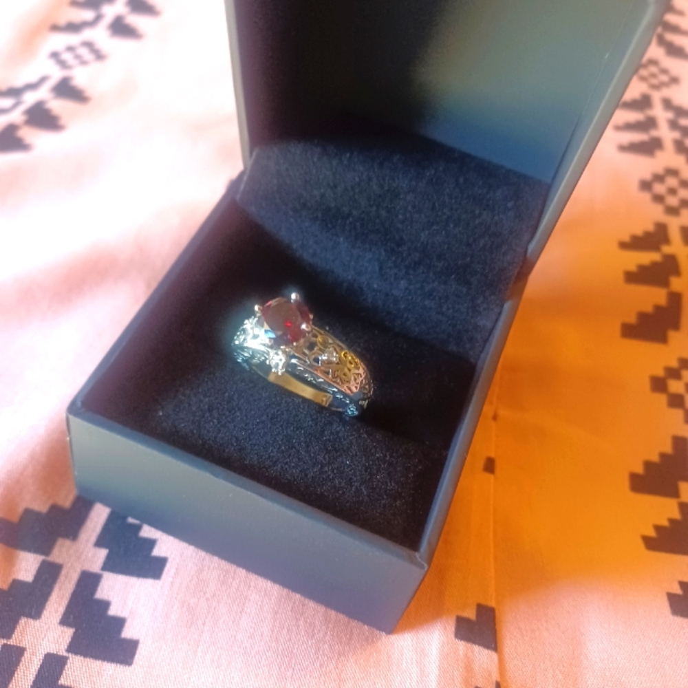 JC Queen Ruby Ring with 4 CZ